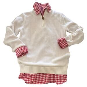 2 Boys Shirts Vineyard Vines & Crown Ivy Small Qtr Zip Sweater & Button Down